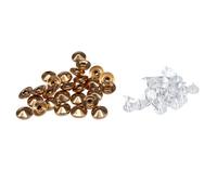 Neel Blue 9.5mm X 5mm Cone Studs With Back Pin, Low Elevation Brass Leather Rivet, Gold - 100Pcs