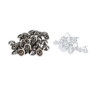 Neel Blue 9.5mm X 5mm Cone Studs With Back Pin, Low Elevation Brass Leather Rivet, Gunmetal Black - 100Pcs