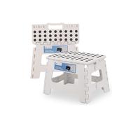 Neel Blue 9 Inches Step Folding Stool, Collapsible Stool in White Neel Blue White