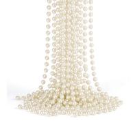Neel Blue 9 Metre Hanging Bead Garland Beaded String Chain For Christmas Tree Decorations, Beige