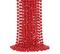 Neel Blue 9 Metre Hanging Bead Garland Beaded String Chain For Christmas Tree Decorations, Red