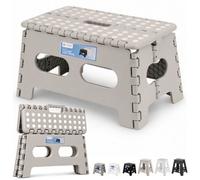 Neel Blue 9Inch Folding Step Stool, Anti-Skid Stool For Camping & Travel - Light Grey