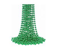 Neel Blue 9M Metallic Christmas Bead Chain - 7.5mm Shiny Pearl Garland in Green Neel Blue Green
