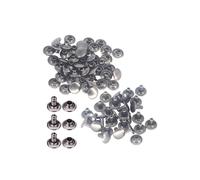 Neel Blue 9mm Double Cap Rivets Tubular Metal Studs Leather Rivet - 100pcs in Dark Grey Neel Blue Dark Grey