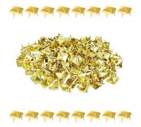 Neel Blue 9mm Gold Pyramid Shaped Nail Head Studs Rivet - Pack Of 50