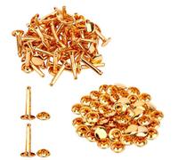 Neel Blue 9mm X 20mm Extra Long Double Cap Tubular Rivets, Gold, 50Pcs