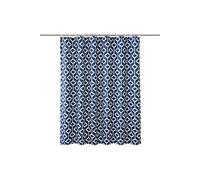 Neel Blue Abstract Geometic Shower Curtain, Navy Blue - 180cm x 180cm | Size: 180 cm width x 200 cm drop Neel Blue Navy 180 cm width x 200 cm drop