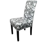Neel Blue Abstract Zebra Design Universal Dining Chair Cover, Grey - Pack Of 1