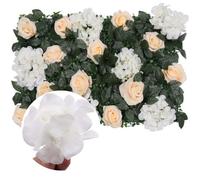 Neel Blue Artificial Flower Wall Backdrop Panel, 60Cm X 40Cm, Champagne Roses