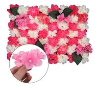 Neel Blue Artificial Flower Wall Backdrop Panel, 60Cm X 40Cm, Hot Pink White Leaves