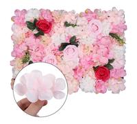 Neel Blue Artificial Flower Wall Backdrop Panel, 60Cm X 40Cm, Hot Rose Pink With Leaves