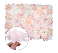 Neel Blue Artificial Flower Wall Backdrop Panel, 60Cm X 40Cm, Ivory Peach