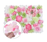 Neel Blue Artificial Flower Wall Backdrop Panel, 60Cm X 40Cm, Lime Green & Pink