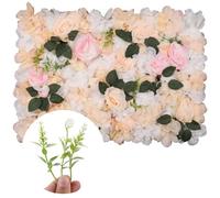 Neel Blue Artificial Flower Wall Backdrop Panel, 60Cm X 40Cm, Pastella & Poma Roses