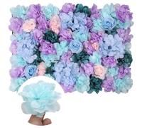Neel Blue Artificial Flower Wall Backdrop Panel, 60Cm X 40Cm, Sky Blue & Lavender