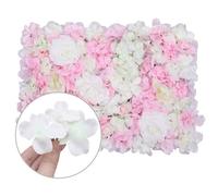Neel Blue Artificial Flower Wall Backdrop Panel, 60Cm X 40Cm, White & Baby Pink