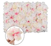 Neel Blue Artificial Flower Wall Backdrop Panel, 60Cm X 40Cm, White Jasmine & Pink Shade