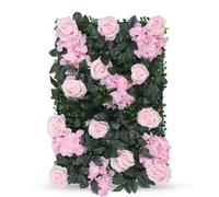 Neel Blue Artificial Flower Wall Backdrop Panel, 60Cm X 40Cm, White Jasmine With Leaves