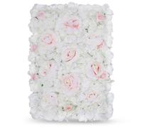 Neel Blue Artificial Flower Wall Backdrop Panel, 60Cm X 40Cm, White & Light Pink
