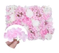 Neel Blue Artificial Flower Wall Backdrop Panel, 60Cm X 40Cm, White & Rose Pink