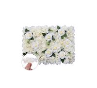 Neel Blue Artificial Flower Wall Backdrop Panel, 60Cm X 40Cm, With Green Leaves