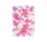 Neel Blue Artificial Flower Wall Panel Decorative Wedding Photography Backdrop in Bright Pink Neel Blue Bright Pink