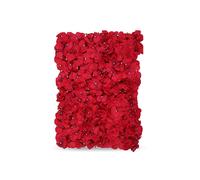 Neel Blue Artificial Flower Wall Panel Decorative Wedding Photography Backdrop in Dark Red Neel Blue Dark Red