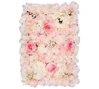 Neel Blue Artificial Flower Wall Panel Decorative Wedding Photography Backdrop in Ivory Neel Blue Ivory