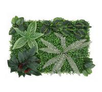 Neel Blue Artificial Green Grass Panel Backdrop, 60Cm X 40Cm, Tropical Leaf