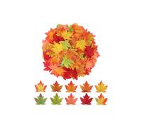 Neel Blue Artificial Maple Leaves, Polyester Fabric Fall Foliage - 100pcs Neel Blue Multicolor