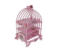Neel Blue Birdcage Cupcake Stand, 3 Tier Vintage Dessert Tower in Pink Neel Blue Pink