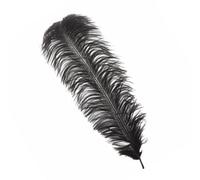 Neel Blue Black 50-60 Cm Natural Ostrich Feathers Large Plume, 5Pcs