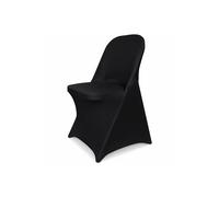 Neel Blue Black Folding Chair Covers, Fitted Stretch Spandex - 1pc Neel Blue Black