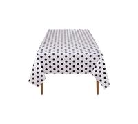 Neel Blue Black Polka Dot Tablecloth, Plastic Table Cover, 137cm x 274cm in White | Size: 137 cm x 274 cm Neel Blue White 137 cm x 274 cm