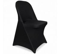 Neel Blue Black Spandex Folding Chair Cover, Wrinkle Resistant Stretch Slipcover - 1Pc