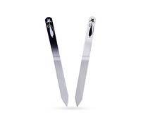 Neel Blue Black & White Glass Nail File Set, Crystal Double Sided - (5.5"& 7.5") Multi