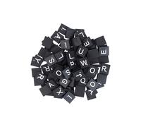 Neel Blue Black Wooden Alphabet Printed Letter Tiles - Pack of 100 Neel Blue Black