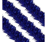 Neel Blue Blue Metallic Shiny Christmas Tinsel Garland For Xmas Tree & Home Decorations, 2M X 9Cm