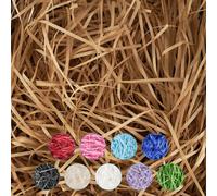 Neel Blue Brown Shredded Tissue Paper, Decorative Gift Packaging Hamper Filler - 100G