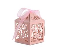Neel Blue Candy Gift Favour Boxes with Organza Ribbon, 50pcs in Pink Neel Blue Pink