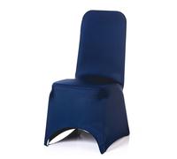 Neel Blue Chair Cover Plain Spandex Stretch Fabric Chair Slipcover in Navy Neel Blue Navy