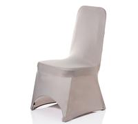 Neel Blue Chair Cover Plain Spandex Stretch Fabric Chair Slipcover in Silver Neel Blue Silver