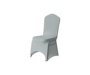 Neel Blue Chair Cover Plain Spandex Stretch Fabric Chair Slipcover in Silver Neel Blue Silver