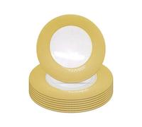 Neel Blue Charger Plates For Table Decoration - Checkered Gold - Pack Of 6