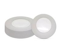 Neel Blue Charger Plates For Table Decoration - Checkered Silver - Pack Of 12