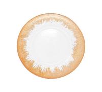 Neel Blue Charger Plates For Table Decoration - Clear Glass With Copper Trim