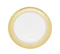 Neel Blue Charger Plates For Table Decoration - Clear Glass With Gold Trim