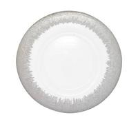Neel Blue Charger Plates For Table Decoration - Clear Glass With Silver Trim