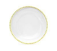 Neel Blue Charger Plates For Table Decoration - Clear With Golden Beads