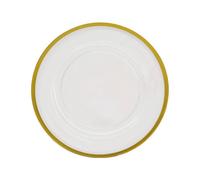 Neel Blue Charger Plates For Table Decoration - Gold Trim Pearl Flower